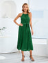 pleated-spaghetti-strap-tie-waist-midi-dress Sophia's Trends - Sophia's Style-Hot Pink-L